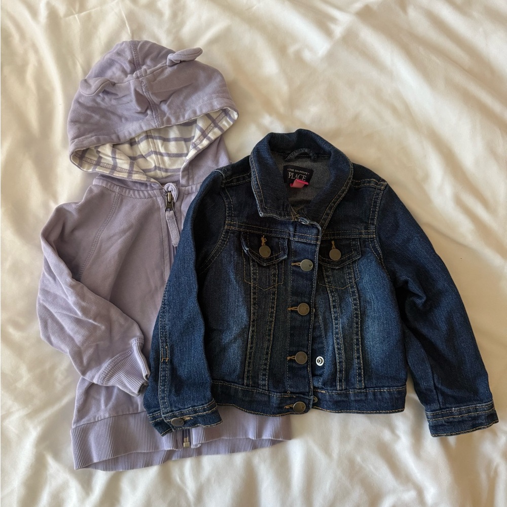 Denim and Lavender Kids Jacket Set